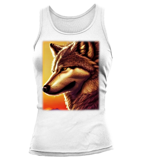 Wolf artwork design predator face imprint Tank top Woman