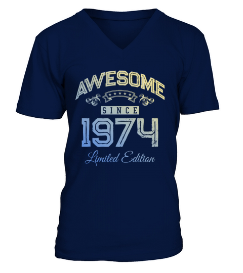 1974 awesome since V-Neck T-shirt