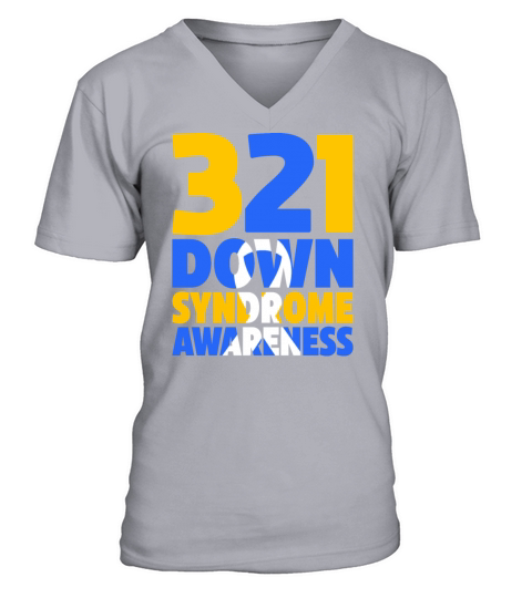 321 World Down Syndrome Awareness Men Women Kids V-Neck T-shirt