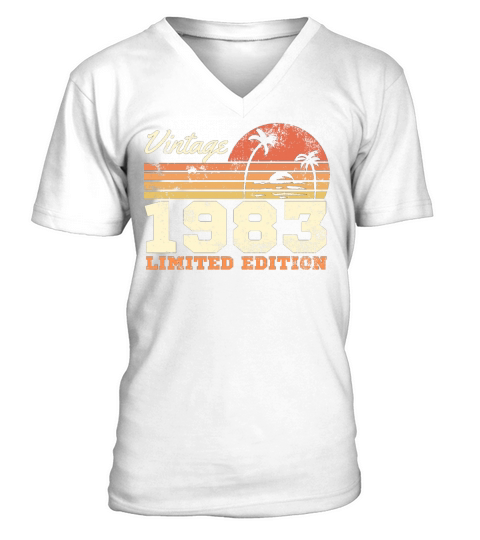 40th Birthday Vintage 1983 Limited Edition V-Neck T-shirt