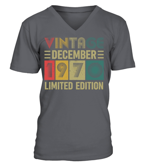 50 Years Old Gifts Vintage December 1970 50Th Birt V-Neck T-shirt