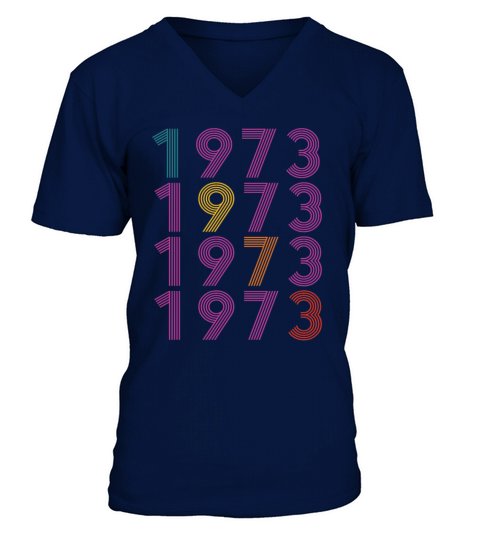 50th birthday vintage 1973 retro vintage style V-Neck T-shirt