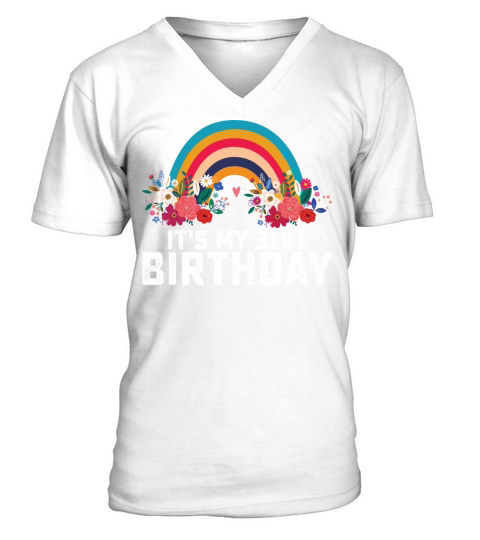 Boho Rainbow Its My 31st Birthday V-Neck T-shirt