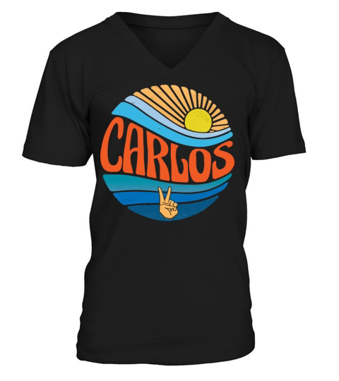 Carlos Shirt Vintage Sunset Carlos Groovy Tie Dye V-Neck T-shirt