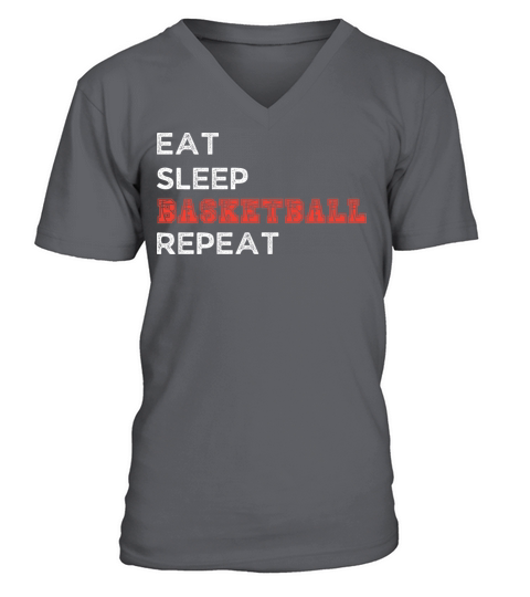 eat sleep basketball repeat V-Neck T-shirt