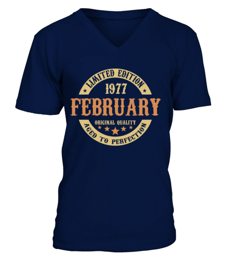 February 1977 Vintage Birthday Present V-Neck T-shirt