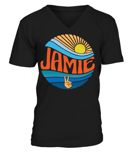 Jamie Shirt Vintage Sunset Jamie Groovy Tie Dye V-Neck T-shirt