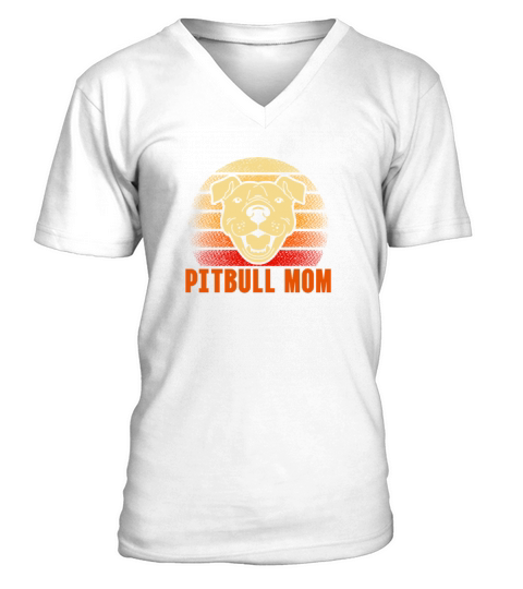 Pitbull Mom Retro Vintage V-Neck T-shirt