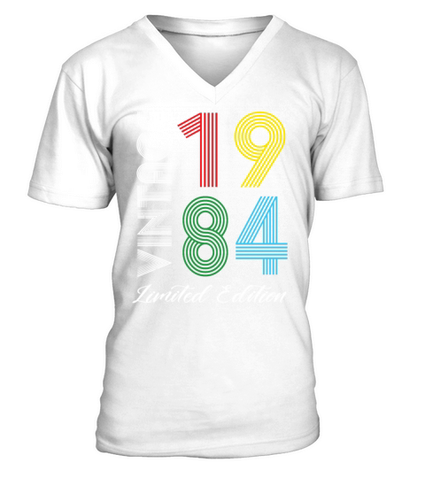 Vintage 1984 Vintage Birthday Retro Vintage V-Neck T-shirt