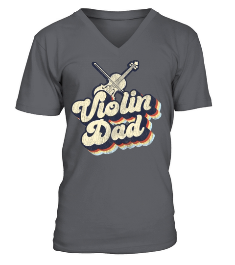 Violin Violinist Dad Retro Vintage V-Neck T-shirt