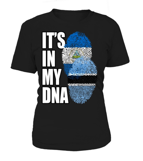 Botswana And Nicaraguan Mix Heritage DNA Flag Women's T-Shirt