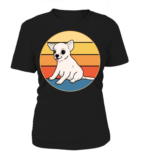 Cute Chihuahua Dog Breed Vintage Retro Sunset Women's T-Shirt