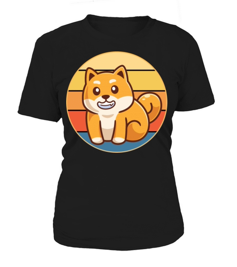 Cute Shiba Inu Dog Breed Vintage Retro Sunset Women's T-Shirt