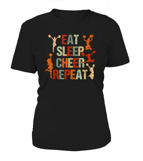Eat Sleep Cheer Repeat Cheerleader Funny Women's T-Shirt