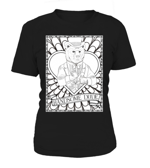 Handsome Dude Vintage Fantasy Animal Bear Husband Women's T-Shirt