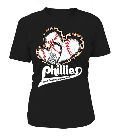 Philly Baseball Leopard Heart Vintage Baseball Fan Women's T-Shirt