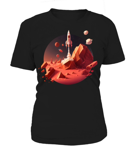 Vintage Space Science Mars Fiction Geek Solar Women's T-Shirt