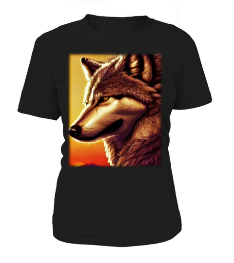 Wolf artwork design predator face imprint Women's T-Shirt