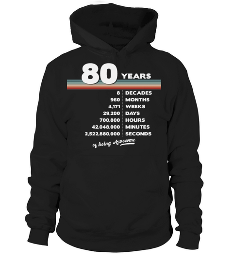 80th Birthday Vintage 80 Years Old Retro 960 Hoodie Unisex