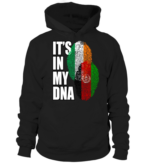 Afghan And Irish Mix Heritage DNA Flag Hoodie Unisex