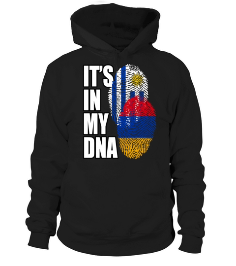 Armenian And Uruguayan Mix Heritage DNA Flag Hoodie Unisex