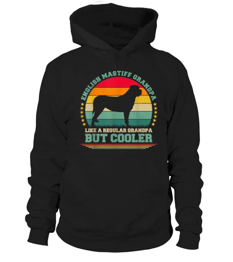 Mens Funny Vintage Retro Dog English Mastiff Grand Hoodie Unisex