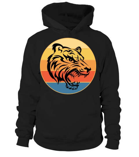 Tiger Big Cat Vintage Retro Sunset Hoodie Unisex