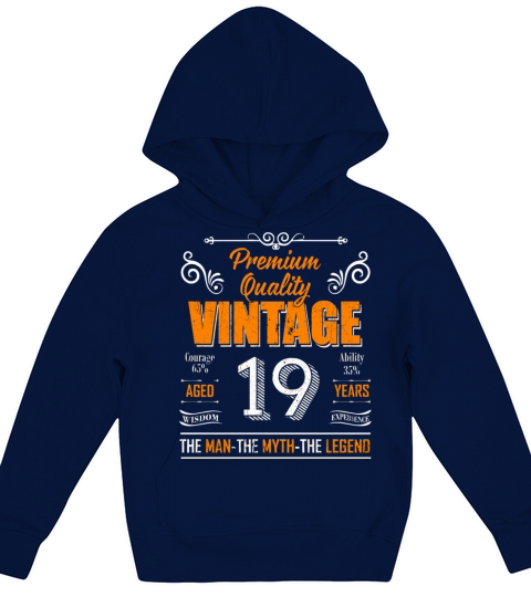 19 Yrs Old-19Th Bday Vintage The Man Myth Legend Kids Hoodie