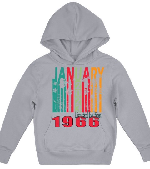 1966 January vintage birthday Kids Hoodie