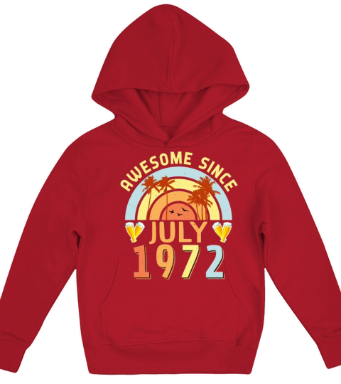 1972 July 50th Birthday Kids Hoodie