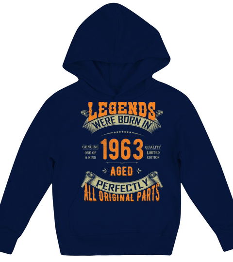 60th Birthday Vintage Legends Born In 1963 Kids Hoodie