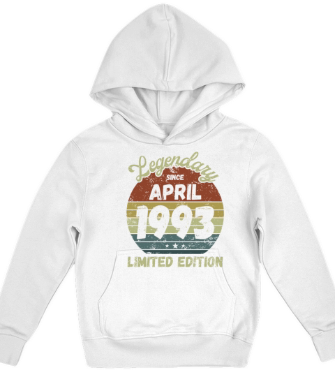 April 1993 - Vintage Birthday Present Kids Hoodie