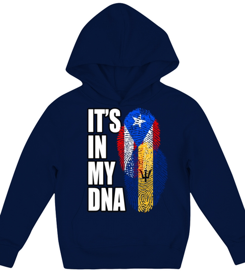 Barbadian And Puerto Rican Mix Heritage DNA Flag Kids Hoodie