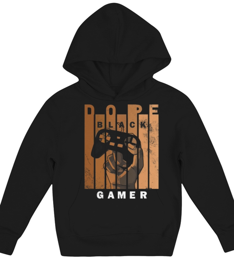 Black Gamer Black histroy month design For Gaming Kids Hoodie