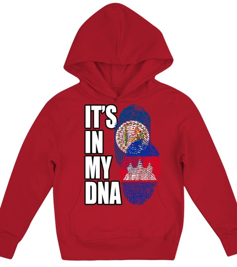 Cambodian And Belizean Mix Heritage DNA Flag Kids Hoodie
