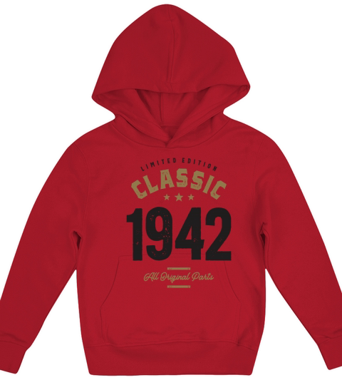 Classic 1942 80th Birthday Kids Hoodie