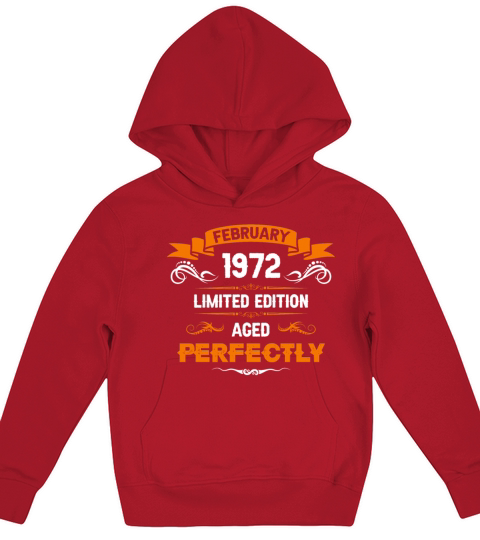 February 1972 Vintage Birthday Present Kids Hoodie