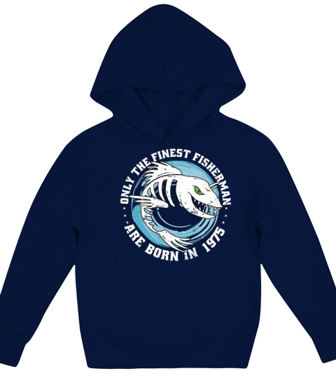 Fishermen Vintage born 1975 Birthday funny sayings Kids Hoodie