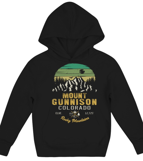 Gunnison Colorado retro Ski Mountain Kids Hoodie