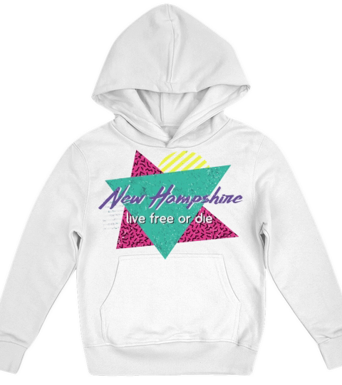 New Hampshire Vintage 80S 90S Retro Live Free Or D Kids Hoodie