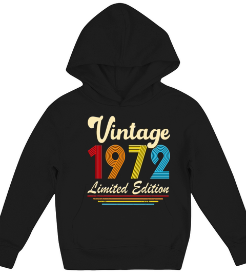 Vintage 1972 50th Birthday Fiftieth Gift Kids Hoodie