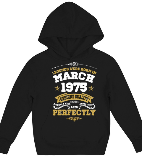 Vintage Aged To Perfection March 1975 Kids Hoodie