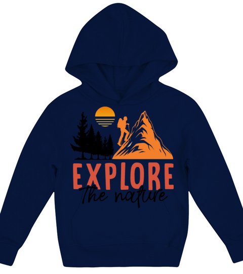 Vintage Mountains Climber Hiker Kids Hoodie