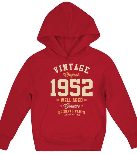 Vintage Original 1952 71st Birthday Kids Hoodie