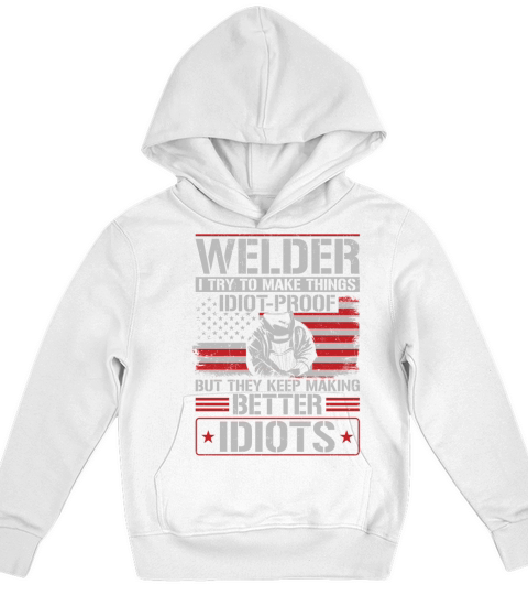 Welder Welding Vintage American Kids Hoodie