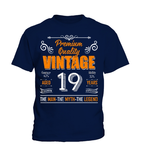 19 Yrs Old-19Th Bday Vintage The Man Myth Legend Kids T-Shirt