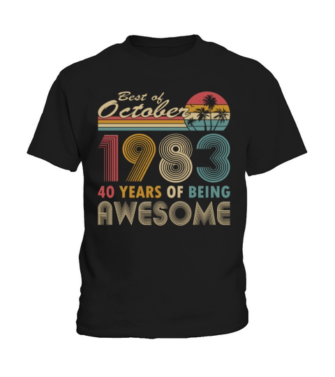 40th birthday vintage 1983 best of 1983 Kids T-Shirt