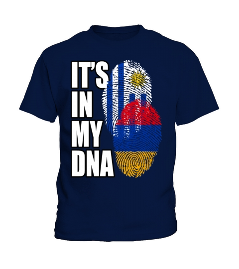 Armenian And Uruguayan Mix Heritage DNA Flag Kids T-Shirt