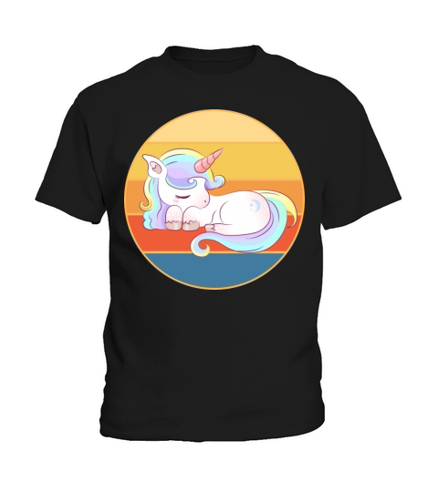 Cute Kawaii Unicorn Retro Sunset Vintage Kids T-Shirt