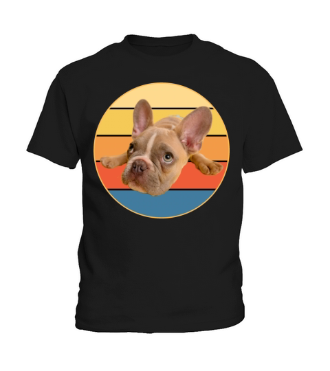 French Bulldog Dog Breed Vintage Retro Sunset Kids T-Shirt